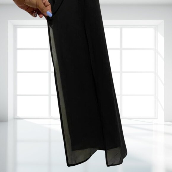 The Naked Tiger Long Black Sheer Zipper Split Dress - Size XS Sexy & Chic Dress - Picture 7 of 13
